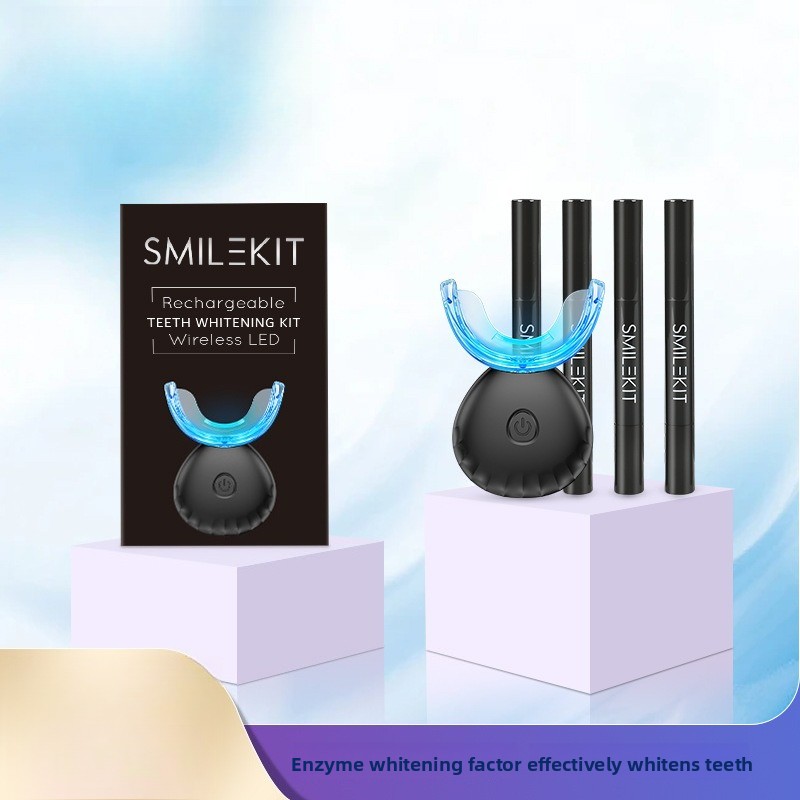 Teeth Whitening At Home Kit - طقم تبييض الأسنان مع شحن لاسلكي،