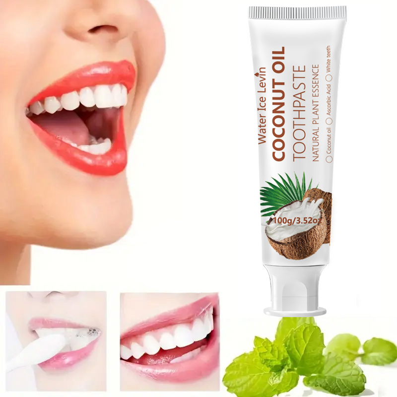 Teeth Whitening Gum - معجون أسنان بزيت جوز الهند 100