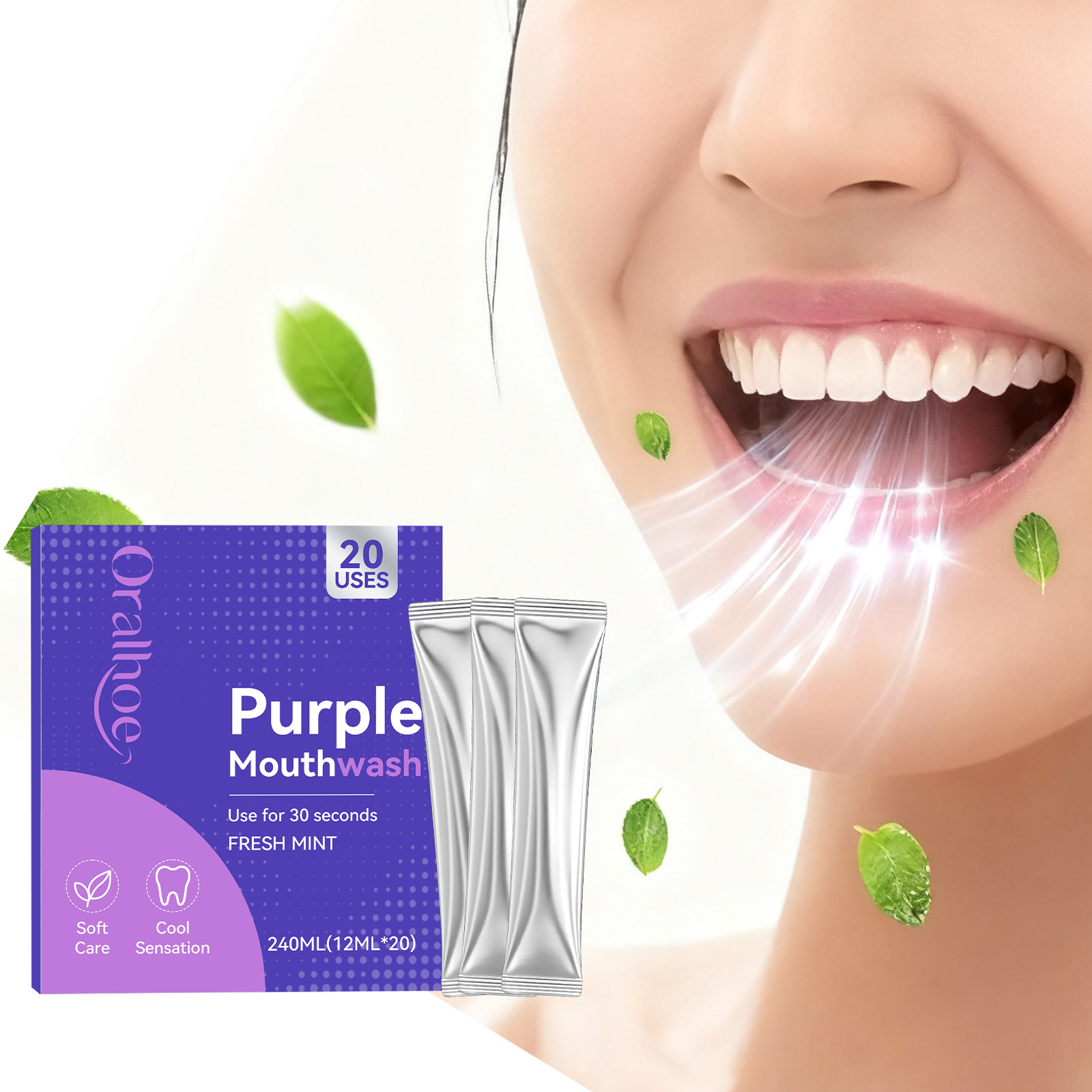 20 قطعة من غسول الفم باللون ال - مراجعة Teeth Whitening Mouthwash وسعره